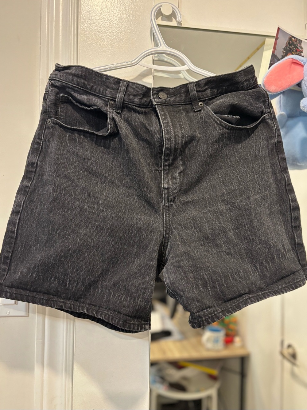 Uniqlo Black Washed Denim Women's Shorts
